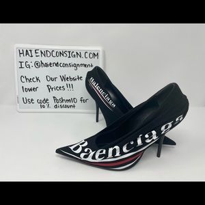 Balenciaga campaign logo pumps
